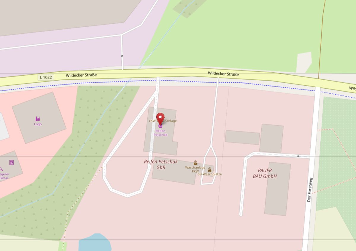 Standort von Reifen Petschak, Wildecker Str. 13 in Berka/Werra, auf der Karte